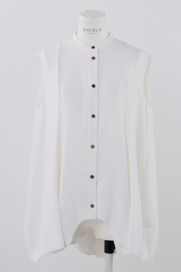 【エンフォルド/ENFOLD】のPEツイル 立体フレアヘム BL/ブラウス インテリア・キッズ・メンズ・レディースファッション・服の通販 founy(ファニー) https://founy.com/ ファッション Fashion レディースファッション Fashion for Women トップス・カットソー Cut & Sew Tops キャミソール&ノースリーブ Camisoles & Sleeveless Tops シャツ・ブラウス・オフィスカジュアル Elegant Blouses & Button-Ups とろみ Fluid, Flowy Fabric ツイル Twist, Twisted Detail ノースリーブ Sleeveless, No-Sleeve リラックス Relax, Relaxed Fit エレガント 上品 Elegant 人気 Popular, Best Seller 定番 Standard, Basic Item |ID: prp329100004010929 ipo3291000000036400916