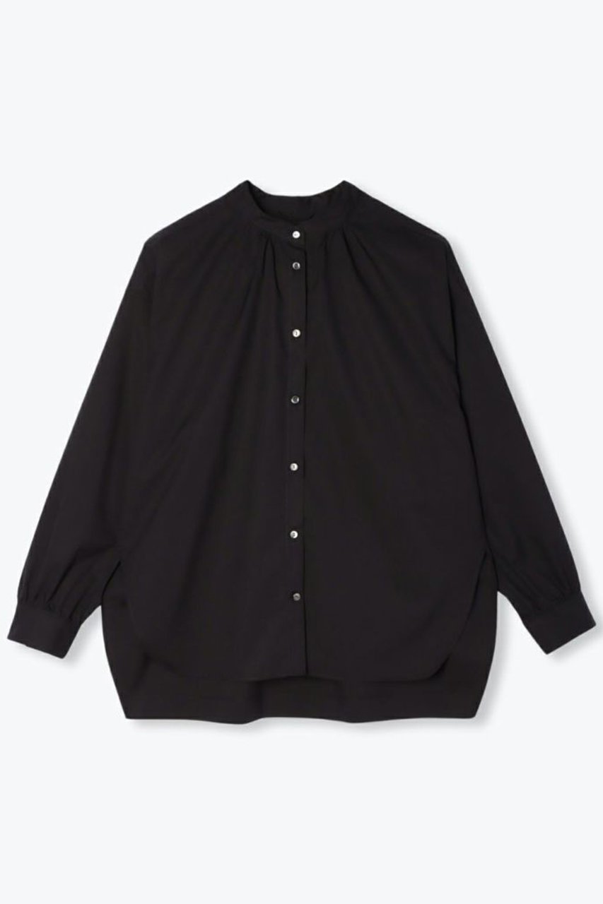 【レリル/lelill】のピマソロ ブラウス インテリア・キッズ・メンズ・レディースファッション・服の通販 founy(ファニー) 　ファッション　Fashion　レディースファッション　Fashion for Women　トップス・カットソー　Cut & Sew Tops　シャツ・ブラウス・オフィスカジュアル　Elegant Blouses & Button-Ups　ストレッチ　Stretch, Stretchy Fabric　スリット　Slit, Slit Detail　スリーブ　Sleeve, Long Sleeve / Short Sleeve　トレンド　Trend, Trending Now　ブロード　Broadcloth, Fine Cotton　ロング　Long, Long-Length　今季　This Season, Current Season　定番　Standard, Basic Item　楽ちん　Easy Fit, Comfortable　ブラック|ID: prp329100004010930 ipo3291000000036070994