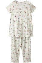 【イクコ/IKUKO】の60接結花柄プリント ロングトップスパジャマ 人気、トレンドファッション・服の通販 founy(ファニー) ファッション Fashion レディースファッション Fashion for Women トップス・カットソー Cut & Sew Tops 花柄・フラワープリント・モチーフ Floral Prints & Motifs / Flower Pattern Tops クラシカル Classical, Vintage-Inspired パジャマ Pajamas, Sleepwear プリント Print, Printed Pattern 半袖 Short Sleeve, Half Sleeve thumbnail ミルク|ID: prp329100004012140 ipo3291000000032834895