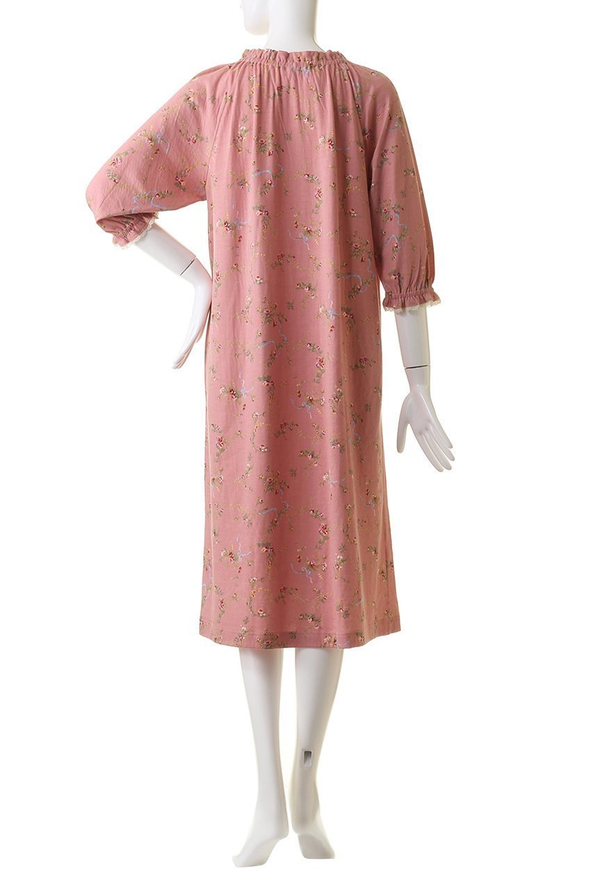【イクコ/IKUKO】の60接結花柄プリント 半開ネグリジェ 人気、トレンドファッション・服の通販 founy(ファニー) 　ファッション　Fashion　レディースファッション　Fashion for Women　ギャザー　Gathered, Ruffled　スリーブ　Sleeve, Long Sleeve / Short Sleeve　パジャマ　Pajamas, Sleepwear　フェミニン　Feminine, Girly　フリル　Frill, Ruffle　プリント　Print, Printed Pattern　リボン　Ribbon, Bow　other-4|ID: prp329100004012141 ipo3291000000032834909