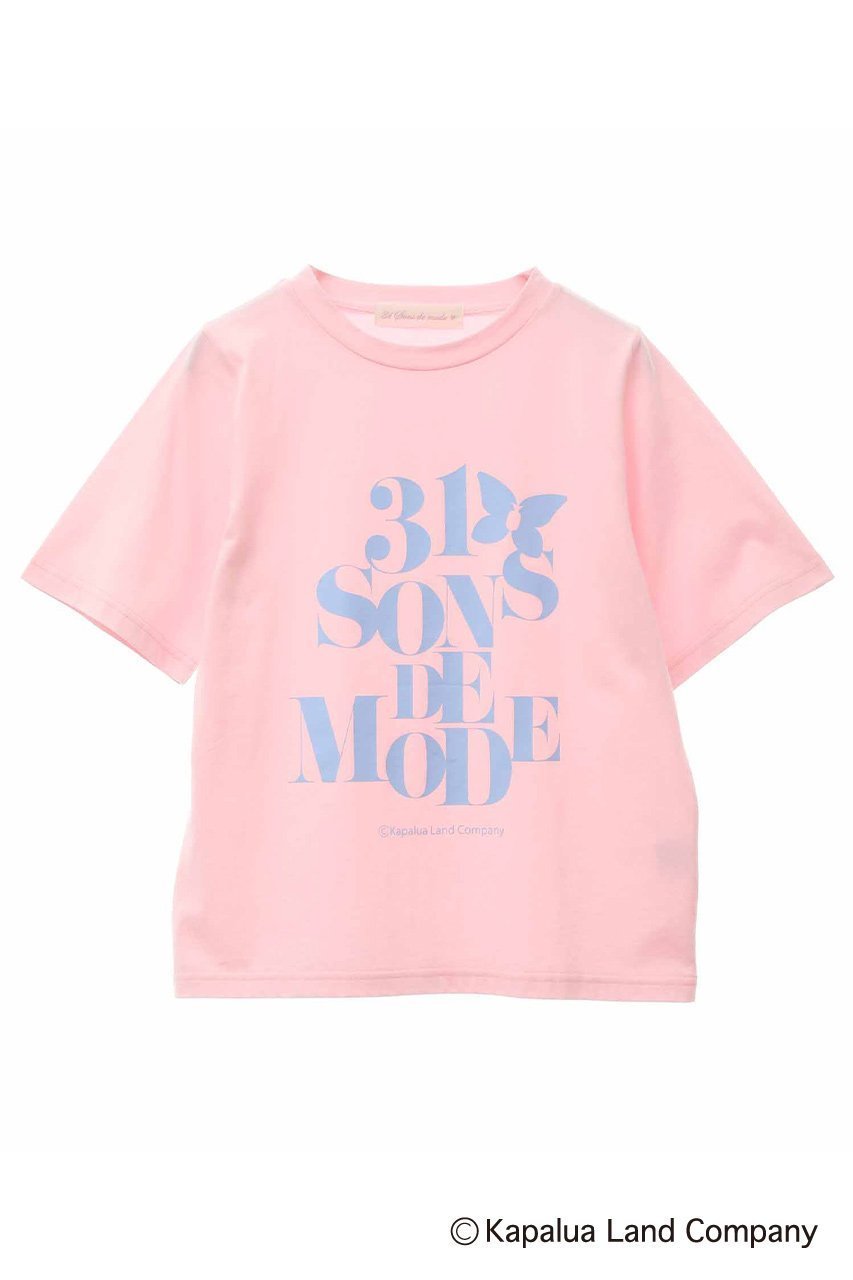 【トランテアン ソン ドゥ モード/31 Sons de mode】の【Kapaluaコラボ】ロゴTシャツ インテリア・キッズ・メンズ・レディースファッション・服の通販 founy(ファニー) 　ファッション　Fashion　レディースファッション　WOMEN　トップス・カットソー　Tops/Tshirt　シャツ/ブラウス　Shirts/Blouses　ロング / Tシャツ　T-Shirts　カットソー　Cut and Sewn　コラボ　Collaboration　ショート　Short　スリーブ　Sleeve　リゾート　Resort　ピンク|ID: prp329100004013542 ipo3291000000029920459