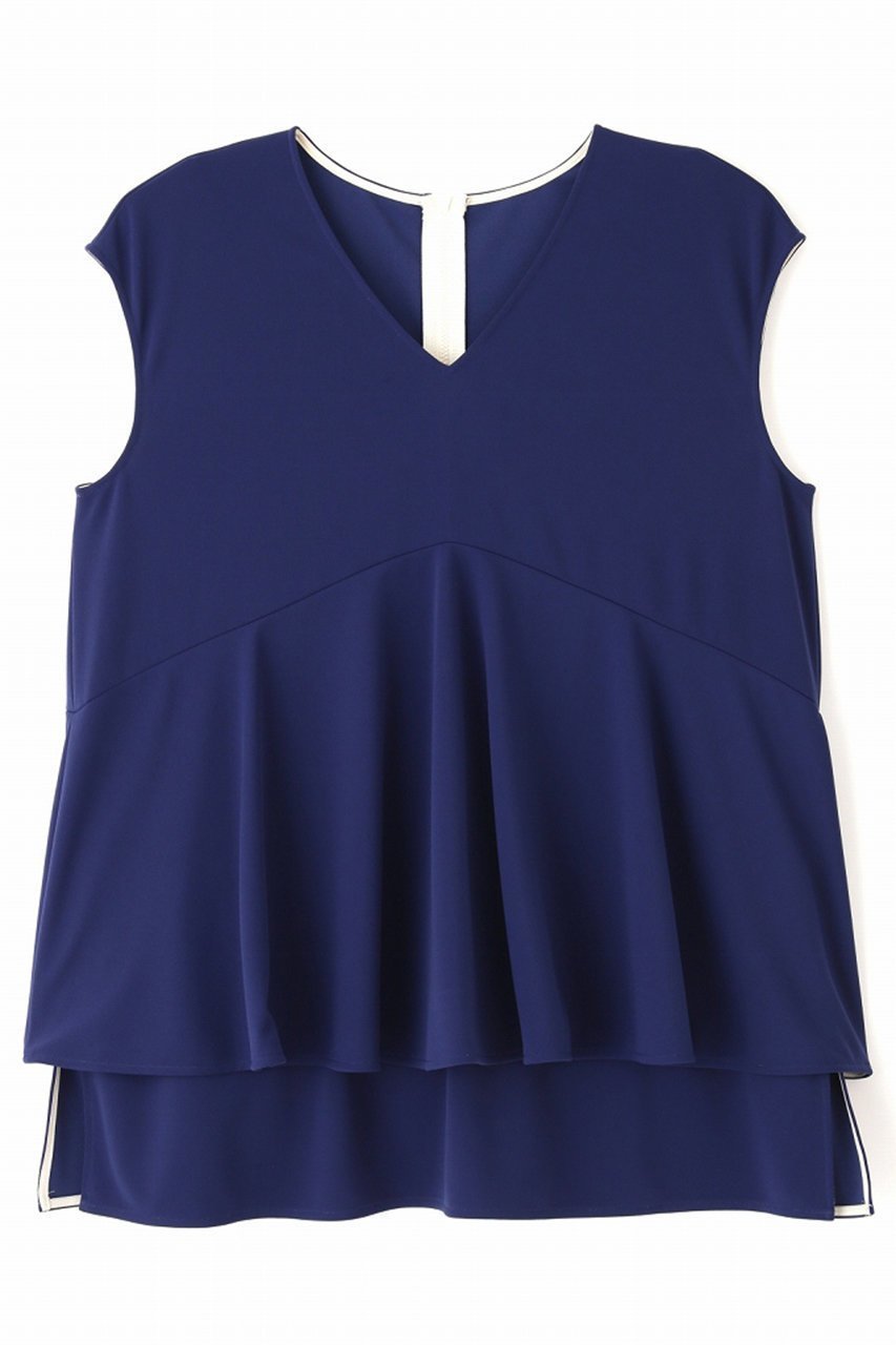【アドーア/ADORE】のユーティリティポンチトップス インテリア・キッズ・メンズ・レディースファッション・服の通販 founy(ファニー) 　ファッション　Fashion　レディースファッション　Fashion for Women　トップス・カットソー　Cut & Sew Tops　キャミソール&ノースリーブ　Camisoles & Sleeveless Tops　シャツ・ブラウス・オフィスカジュアル　Elegant Blouses & Button-Ups　セットアップ　Set-Up, Coordinated Outfit　ノースリーブ　Sleeveless, No-Sleeve　パイピング　Piping, Trim Design　パウダー　Powder, Soft Tone　フレア　Flare, Flared　ペプラム　Peplum, Flared Hem　ブルー|ID: prp329100004013577 ipo3291000000034336477