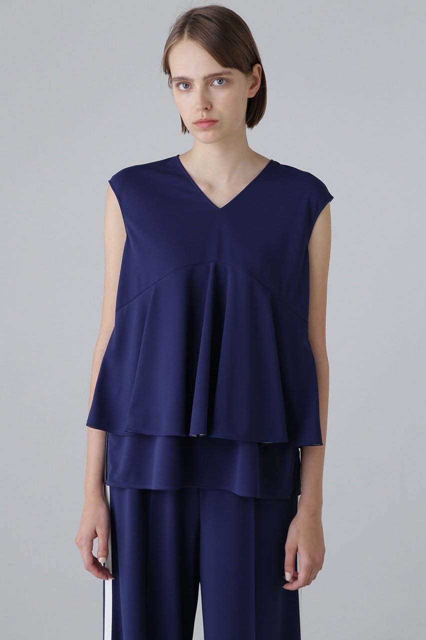 【アドーア/ADORE】のユーティリティポンチトップス 人気、トレンドファッション・服の通販 founy(ファニー) 　ファッション　Fashion　レディースファッション　Fashion for Women　トップス・カットソー　Cut & Sew Tops　キャミソール&ノースリーブ　Camisoles & Sleeveless Tops　シャツ・ブラウス・オフィスカジュアル　Elegant Blouses & Button-Ups　セットアップ　Set-Up, Coordinated Outfit　ノースリーブ　Sleeveless, No-Sleeve　パイピング　Piping, Trim Design　パウダー　Powder, Soft Tone　フレア　Flare, Flared　ペプラム　Peplum, Flared Hem　other-6|ID: prp329100004013577 ipo3291000000034336485