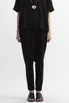 【プレインピープル/PLAIN PEOPLE】のハイツイストミニ裏毛ラップ風テーパードパンツ ブラック|ID: prp329100004013589 ipo3291000000035682278