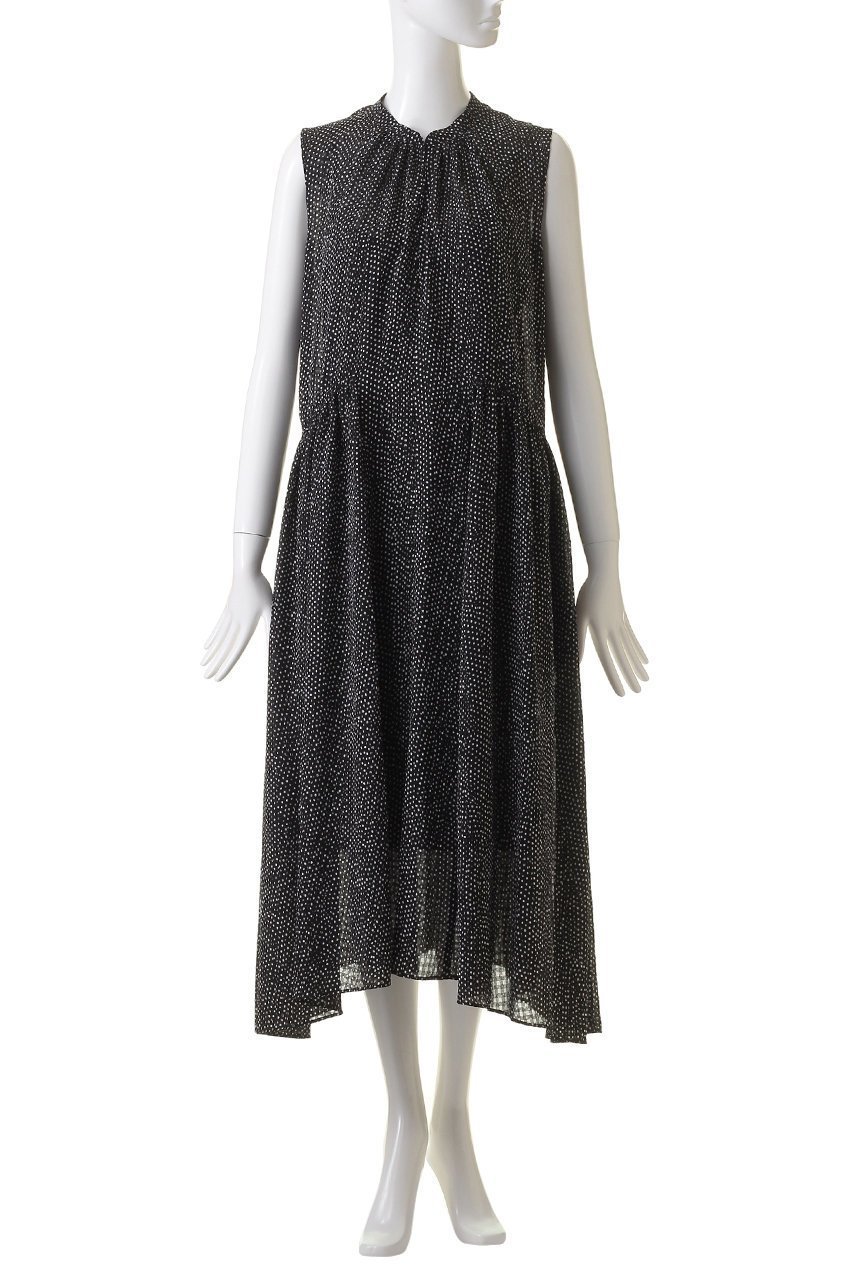【ランバン オン ブルー/LANVIN en Bleu】のプリントギャザーワンピース 人気、トレンドファッション・服の通販 founy(ファニー) 　ファッション　Fashion　レディースファッション　Fashion for Women　ワンピース　Dresses　チュニック　Tunic Tops & Dresses　エレガント 上品　Elegant　ギャザー　Gathered, Ruffled　チュニック　Tunic, Long Top　ファブリック　Fabric, Textile　ロング　Long, Long-Length　other-2|ID: prp329100004013605 ipo3291000000032898861