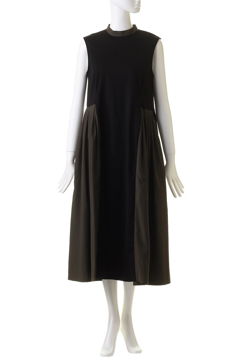 【ランバン オン ブルー/LANVIN en Bleu】のタフタコンビスタンドワンピース 人気、トレンドファッション・服の通販 founy(ファニー) 　ファッション　Fashion　レディースファッション　Fashion for Women　ワンピース　Dresses　チュニック　Tunic Tops & Dresses　コンビ　Combo, Combination Style　シンプル　Simple, Minimal　スタンド　Stand Collar, Upright Stand　タフタ　Taffeta, Structured Fabric　チュニック　Tunic, Long Top　ドレープ　Drape, Draping Fabric　フェミニン　Feminine, Girly　ロング　Long, Long-Length　エレガント 上品　Elegant　other-2|ID: prp329100004013608 ipo3291000000032898892