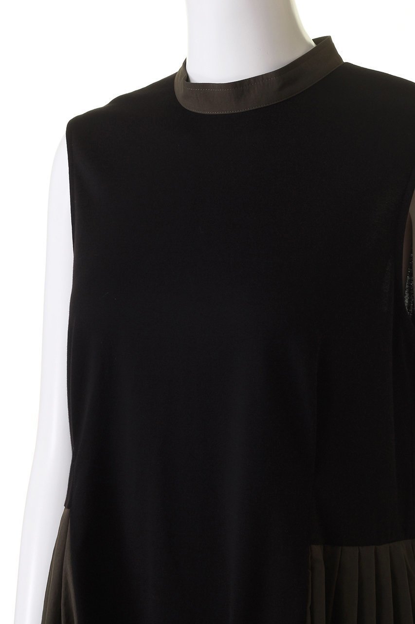 【ランバン オン ブルー/LANVIN en Bleu】のタフタコンビスタンドワンピース 人気、トレンドファッション・服の通販 founy(ファニー) 　ファッション　Fashion　レディースファッション　Fashion for Women　ワンピース　Dresses　チュニック　Tunic Tops & Dresses　コンビ　Combo, Combination Style　シンプル　Simple, Minimal　スタンド　Stand Collar, Upright Stand　タフタ　Taffeta, Structured Fabric　チュニック　Tunic, Long Top　ドレープ　Drape, Draping Fabric　フェミニン　Feminine, Girly　ロング　Long, Long-Length　エレガント 上品　Elegant　other-5|ID: prp329100004013608 ipo3291000000032898903