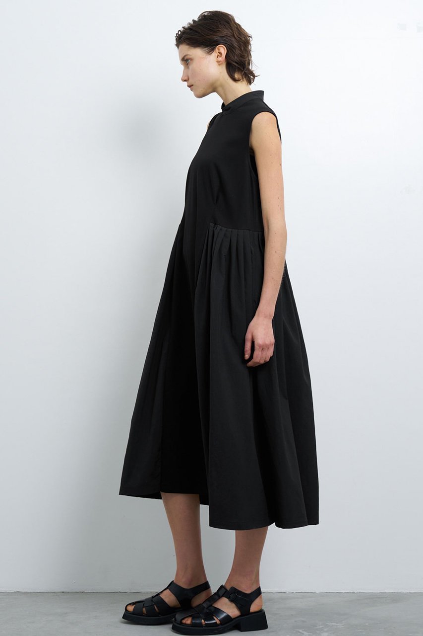 【ランバン オン ブルー/LANVIN en Bleu】のタフタコンビスタンドワンピース 人気、トレンドファッション・服の通販 founy(ファニー) 　ファッション　Fashion　レディースファッション　Fashion for Women　ワンピース　Dresses　チュニック　Tunic Tops & Dresses　コンビ　Combo, Combination Style　シンプル　Simple, Minimal　スタンド　Stand Collar, Upright Stand　タフタ　Taffeta, Structured Fabric　チュニック　Tunic, Long Top　ドレープ　Drape, Draping Fabric　フェミニン　Feminine, Girly　ロング　Long, Long-Length　エレガント 上品　Elegant　other-7|ID: prp329100004013608 ipo3291000000032898912