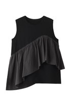 【プレインピープル/PLAIN PEOPLE】の60/2シルケット天竺×織姫炊き2ドッキングプルオーバー ブラック|ID: prp329100004013631 ipo3291000000032901429