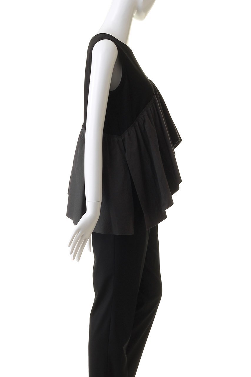 【プレインピープル/PLAIN PEOPLE】の60/2シルケット天竺×織姫炊き2ドッキングプルオーバー 人気、トレンドファッション・服の通販 founy(ファニー) 　ファッション　Fashion　レディースファッション　Fashion for Women　トップス・カットソー　Cut & Sew Tops　キャミソール&ノースリーブ　Camisoles & Sleeveless Tops　シャツ・ブラウス・オフィスカジュアル　Elegant Blouses & Button-Ups　カジュアルプルオーバー・ニットトップス　Pullovers & Knit Tops / Casual Pullovers　シルケット　Silket, Silky Cotton　タイプライター　Typewriter Fabric, Crisp Cotton　ドッキング　Docking, Mixed Material　ノースリーブ　Sleeveless, No-Sleeve　ボトム　Bottoms, Lower Wear　ラッフル　Ruffle, Frill　other-3|ID: prp329100004013631 ipo3291000000032901436