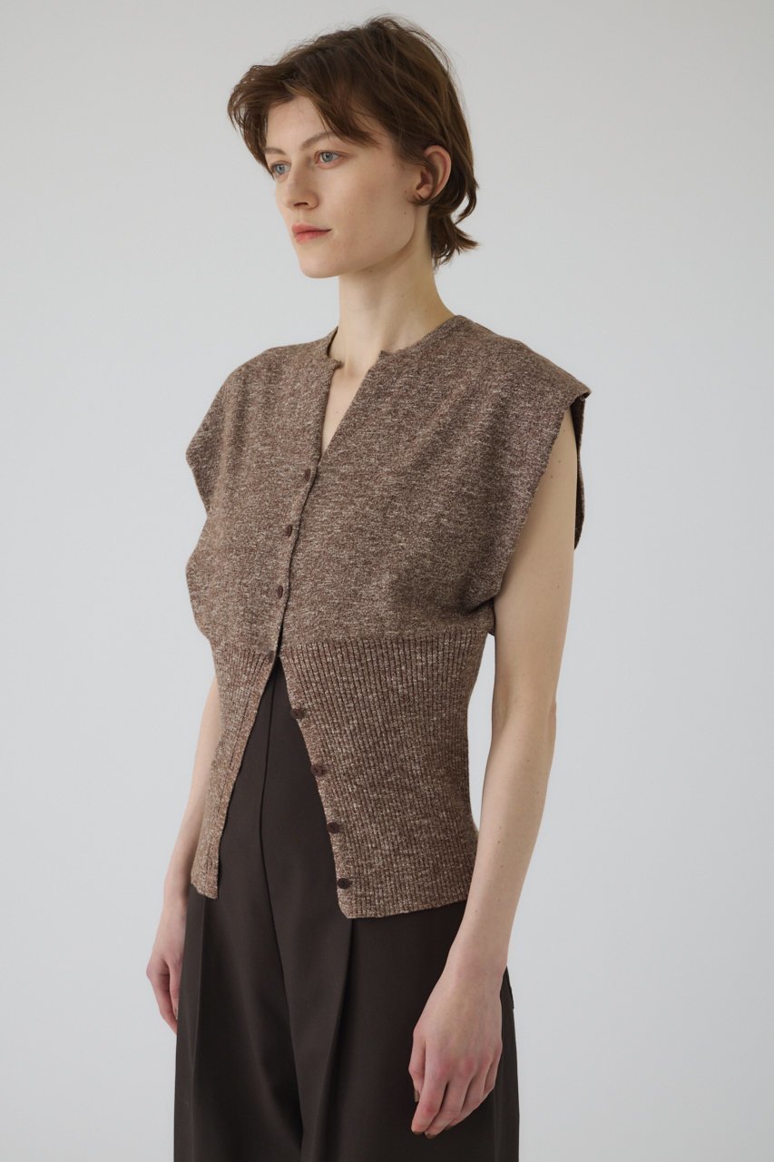 【リムアーク/RIM.ARK】のMix yarn rib knit/ニット 人気、トレンドファッション・服の通販 founy(ファニー) ファッション Fashion レディースファッション Fashion for Women トップス・カットソー Cut & Sew Tops ニット Knit Tops & Sweaters カジュアルプルオーバー・ニットトップス Pullovers & Knit Tops / Casual Pullovers おすすめ Recommended / Our Picks スリーブ Sleeve, Long Sleeve / Short Sleeve フレンチ French, French Style ミックス Mix, Mixed Style リネン Linen, Linen Fabric 人気 Popular, Best Seller other-7|ID: prp329100004015773 ipo3291000000035698224