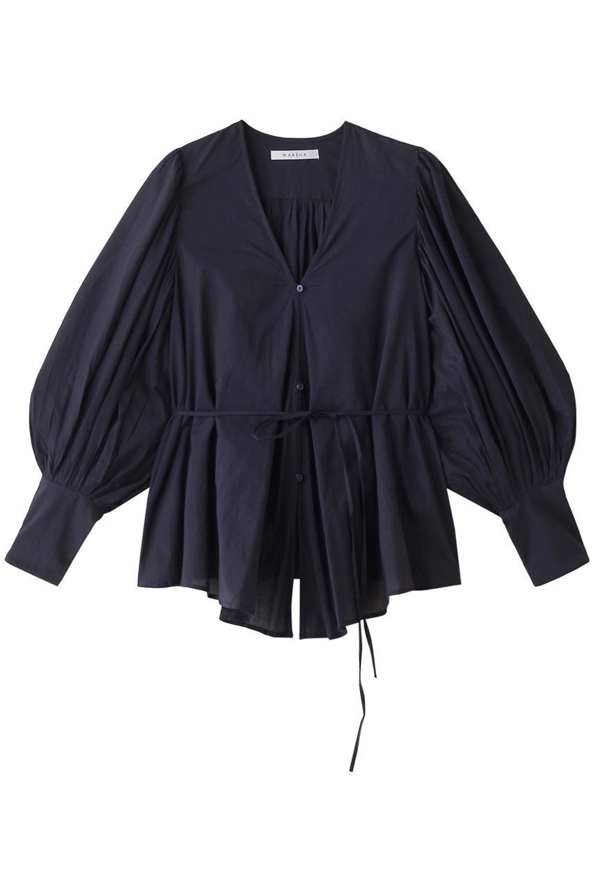 【マルティニーク/martinique】の【MARIHA】春の訪れのブラウス インテリア・キッズ・メンズ・レディースファッション・服の通販 founy(ファニー) 　ファッション　Fashion　レディースファッション　Fashion for Women　トップス・カットソー　Cut & Sew Tops　シャツ・ブラウス・オフィスカジュアル　Elegant Blouses & Button-Ups　エアリー　Airy Texture　エレガント 上品　Elegant　カフス　Cuff Design　クラシカル　Classical, Vintage-Inspired　スリーブ　Sleeve, Long Sleeve / Short Sleeve　リボン　Ribbon, Bow　ロング　Long, Long-Length　春　Spring　羽織　Haori, Light Jacket　ネイビー|ID: prp329100004017713 ipo3291000000035823446
