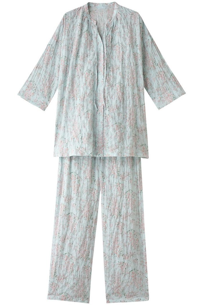 【キッドブルー/KID BLUE】のシャーリングサマーガーデンパジャマ インテリア・キッズ・メンズ・レディースファッション・服の通販 founy(ファニー) https://founy.com/ ファッション Fashion レディースファッション Fashion for Women ガーデン Garden, Gardening サマー Summer, Summer Style シャーリング Shirring, Ruched パジャマ Pajamas, Sleepwear フォルム Silhouette, Form リラックス Relax, Relaxed Fit |ID: prp329100004017727 ipo3291000000032834939