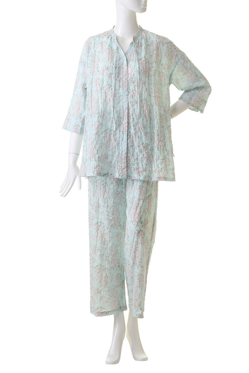 【キッドブルー/KID BLUE】のシャーリングサマーガーデンパジャマ 人気、トレンドファッション・服の通販 founy(ファニー) 　ファッション　Fashion　レディースファッション　Fashion for Women　ガーデン　Garden, Gardening　サマー　Summer, Summer Style　シャーリング　Shirring, Ruched　パジャマ　Pajamas, Sleepwear　フォルム　Silhouette, Form　リラックス　Relax, Relaxed Fit　other-2|ID: prp329100004017727 ipo3291000000032834942