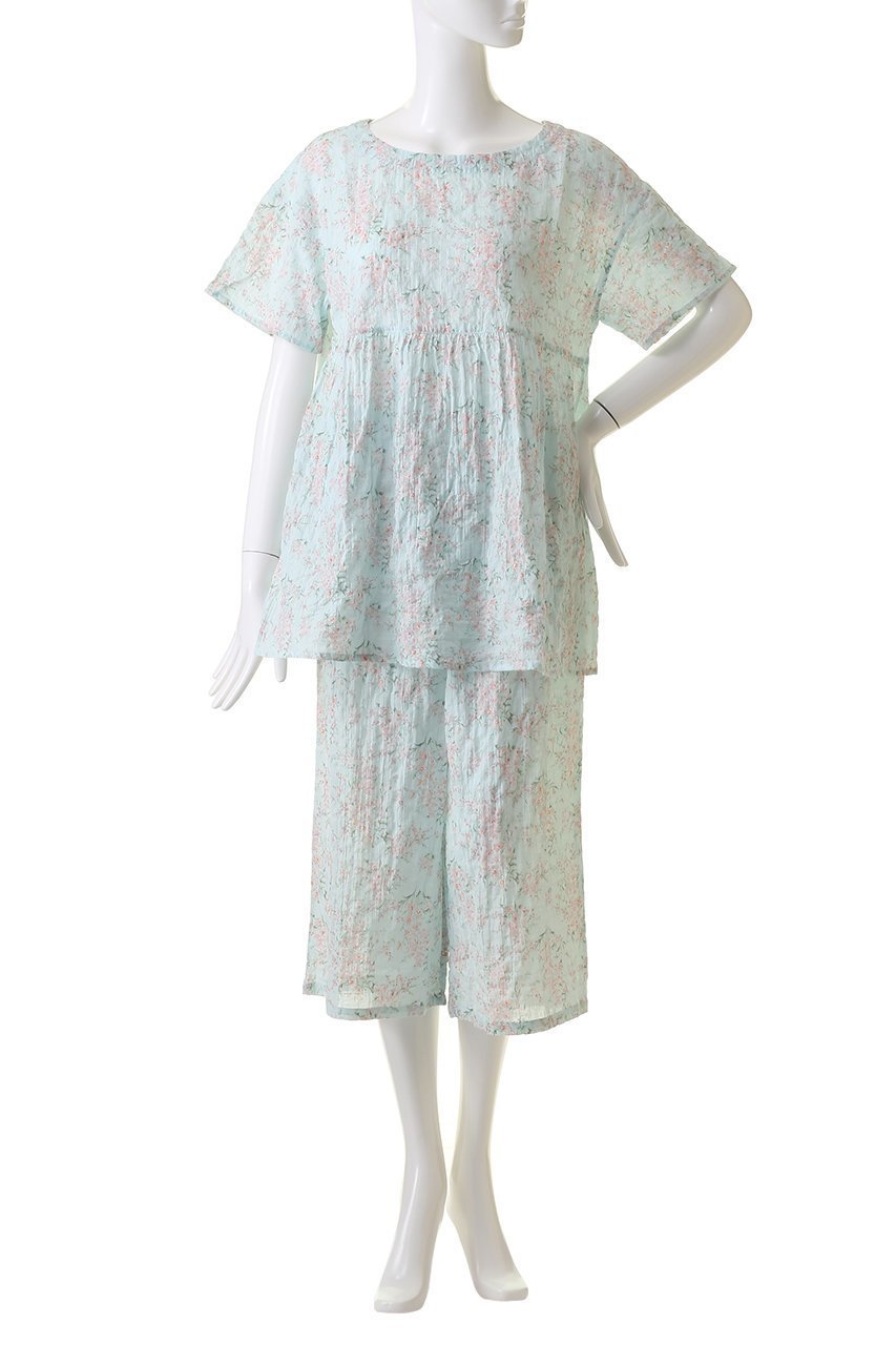 【キッドブルー/KID BLUE】のシャーリングサマーガーデンパジャマ 人気、トレンドファッション・服の通販 founy(ファニー) 　ファッション　Fashion　レディースファッション　Fashion for Women　ガーデン　Garden, Gardening　サマー　Summer, Summer Style　シャーリング　Shirring, Ruched　パジャマ　Pajamas, Sleepwear　フェミニン　Feminine, Girly　other-2|ID: prp329100004017728 ipo3291000000032834950