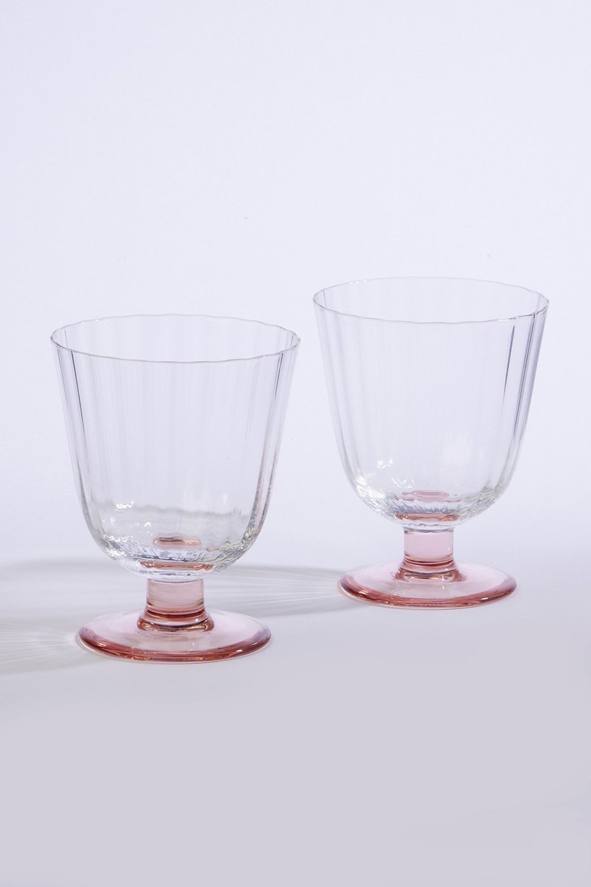 【スティルレーベン/STILLEBEN / GOODS】のConcave Fan ワイングラス 2個セット インテリア・キッズ・メンズ・レディースファッション・服の通販 founy(ファニー) 　エレガント 上品　Elegant　ガラス　Glass, Glassware　クリスタル　Crystal, Swarovski　グラス　Glass, Eyewear　グラフィック　Graphic, Graphic Design　コレクション　Collection, Seasonal Line　ストライプ　Stripe, Striped Pattern　テーブル　Table, Dining Table　人気　Popular, Best Seller　ハンド　Hand, Handmade　卒業式　Graduation Ceremony　ローズ|ID: prp329100004019245 ipo3291000000035529507