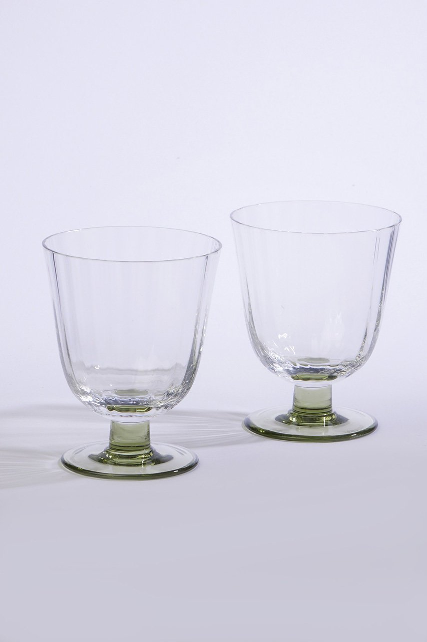 【スティルレーベン/STILLEBEN / GOODS】のConcave Fan ワイングラス 2個セット インテリア・キッズ・メンズ・レディースファッション・服の通販 founy(ファニー) 　エレガント 上品　Elegant　ガラス　Glass, Glassware　クリスタル　Crystal, Swarovski　グラス　Glass, Eyewear　グラフィック　Graphic, Graphic Design　コレクション　Collection, Seasonal Line　ストライプ　Stripe, Striped Pattern　テーブル　Table, Dining Table　人気　Popular, Best Seller　ハンド　Hand, Handmade　卒業式　Graduation Ceremony　モスグリーン|ID: prp329100004019245 ipo3291000000035529508