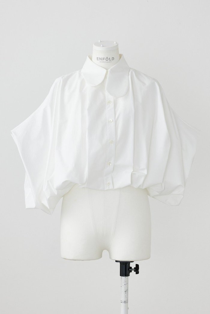 【エンフォルド/ENFOLD】のナチュラルタイプライター バルーンクロップドSH/シャツ インテリア・キッズ・メンズ・レディースファッション・服の通販 founy(ファニー) https://founy.com/ ファッション Fashion レディースファッション Fashion for Women トップス・カットソー Cut & Sew Tops シャツ・ブラウス・オフィスカジュアル Elegant Blouses & Button-Ups おすすめ Recommended / Our Picks クロップド Cropped, Short Length ショート Short, Short Length スリーブ Sleeve, Long Sleeve / Short Sleeve タイプライター Typewriter Fabric, Crisp Cotton バルーン Balloon, Balloon Silhouette フロント Front, Front Design 羽織 Haori, Light Jacket |ID: prp329100004019262 ipo3291000000036401000