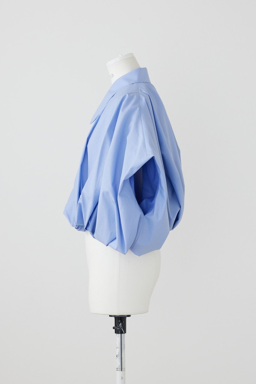 【エンフォルド/ENFOLD】のナチュラルタイプライター バルーンクロップドSH/シャツ 人気、トレンドファッション・服の通販 founy(ファニー) 　ファッション　Fashion　レディースファッション　Fashion for Women　トップス・カットソー　Cut & Sew Tops　シャツ・ブラウス・オフィスカジュアル　Elegant Blouses & Button-Ups　おすすめ　Recommended / Our Picks　クロップド　Cropped, Short Length　ショート　Short, Short Length　スリーブ　Sleeve, Long Sleeve / Short Sleeve　タイプライター　Typewriter Fabric, Crisp Cotton　バルーン　Balloon, Balloon Silhouette　フロント　Front, Front Design　羽織　Haori, Light Jacket　other-2|ID: prp329100004019262 ipo3291000000036724938