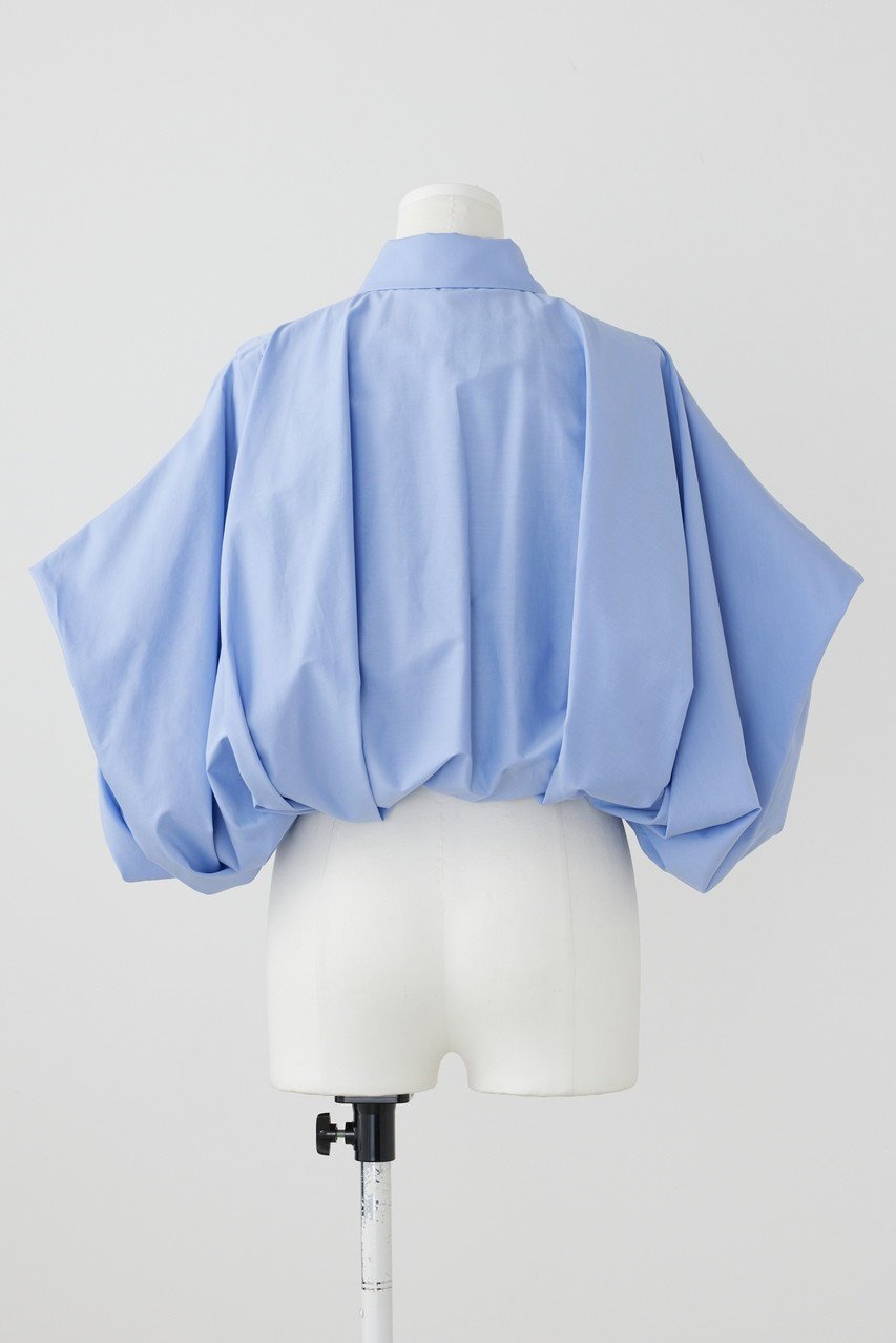 【エンフォルド/ENFOLD】のナチュラルタイプライター バルーンクロップドSH/シャツ 人気、トレンドファッション・服の通販 founy(ファニー) 　ファッション　Fashion　レディースファッション　Fashion for Women　トップス・カットソー　Cut & Sew Tops　シャツ・ブラウス・オフィスカジュアル　Elegant Blouses & Button-Ups　おすすめ　Recommended / Our Picks　クロップド　Cropped, Short Length　ショート　Short, Short Length　スリーブ　Sleeve, Long Sleeve / Short Sleeve　タイプライター　Typewriter Fabric, Crisp Cotton　バルーン　Balloon, Balloon Silhouette　フロント　Front, Front Design　羽織　Haori, Light Jacket　other-3|ID: prp329100004019262 ipo3291000000036724939