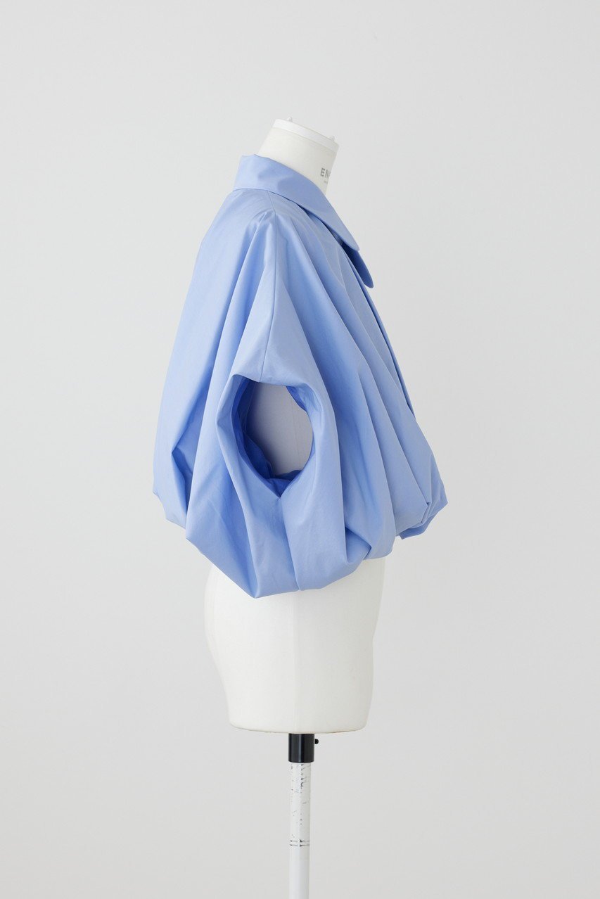 【エンフォルド/ENFOLD】のナチュラルタイプライター バルーンクロップドSH/シャツ 人気、トレンドファッション・服の通販 founy(ファニー) 　ファッション　Fashion　レディースファッション　Fashion for Women　トップス・カットソー　Cut & Sew Tops　シャツ・ブラウス・オフィスカジュアル　Elegant Blouses & Button-Ups　おすすめ　Recommended / Our Picks　クロップド　Cropped, Short Length　ショート　Short, Short Length　スリーブ　Sleeve, Long Sleeve / Short Sleeve　タイプライター　Typewriter Fabric, Crisp Cotton　バルーン　Balloon, Balloon Silhouette　フロント　Front, Front Design　羽織　Haori, Light Jacket　other-4|ID: prp329100004019262 ipo3291000000036724940