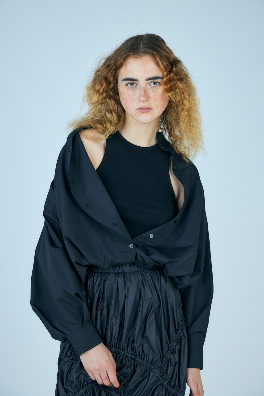 nagonstans - nagonstans ナゴンスタンス 24AW off shoulder shirts pullover シャツプルオーバートップス 470HA880-0500 ブラック M nagonstans ナゴンスタンス 24AW off shoulder shirts pullover