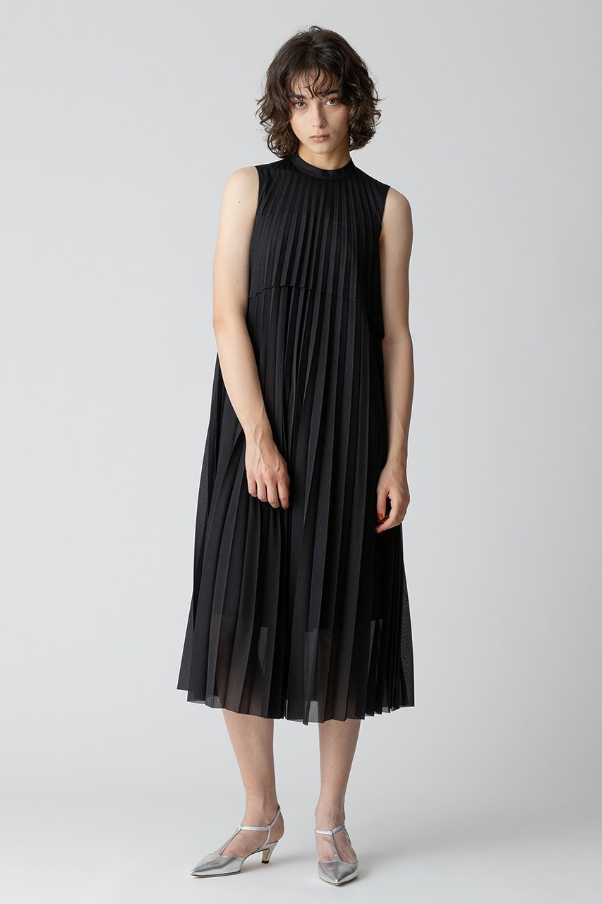 【アルアバイル/allureville】のオーガンジートリコットプリーツワンピース 人気、トレンドファッション・服の通販 founy(ファニー) 　ファッション　Fashion　レディースファッション　Fashion for Women　ワンピース　Dresses　チュニック　Tunic Tops & Dresses　おすすめ　Recommended / Our Picks　エアリー　Airy Texture　クラシカル　Classical, Vintage-Inspired　ジョーゼット　Georgette, Semi-Sheer Fabric　チュニック　Tunic, Long Top　トレンド　Trend, Trending Now　プリーツ　Pleats, Pleated　other-7|ID: prp329100004019387 ipo3291000000032893528