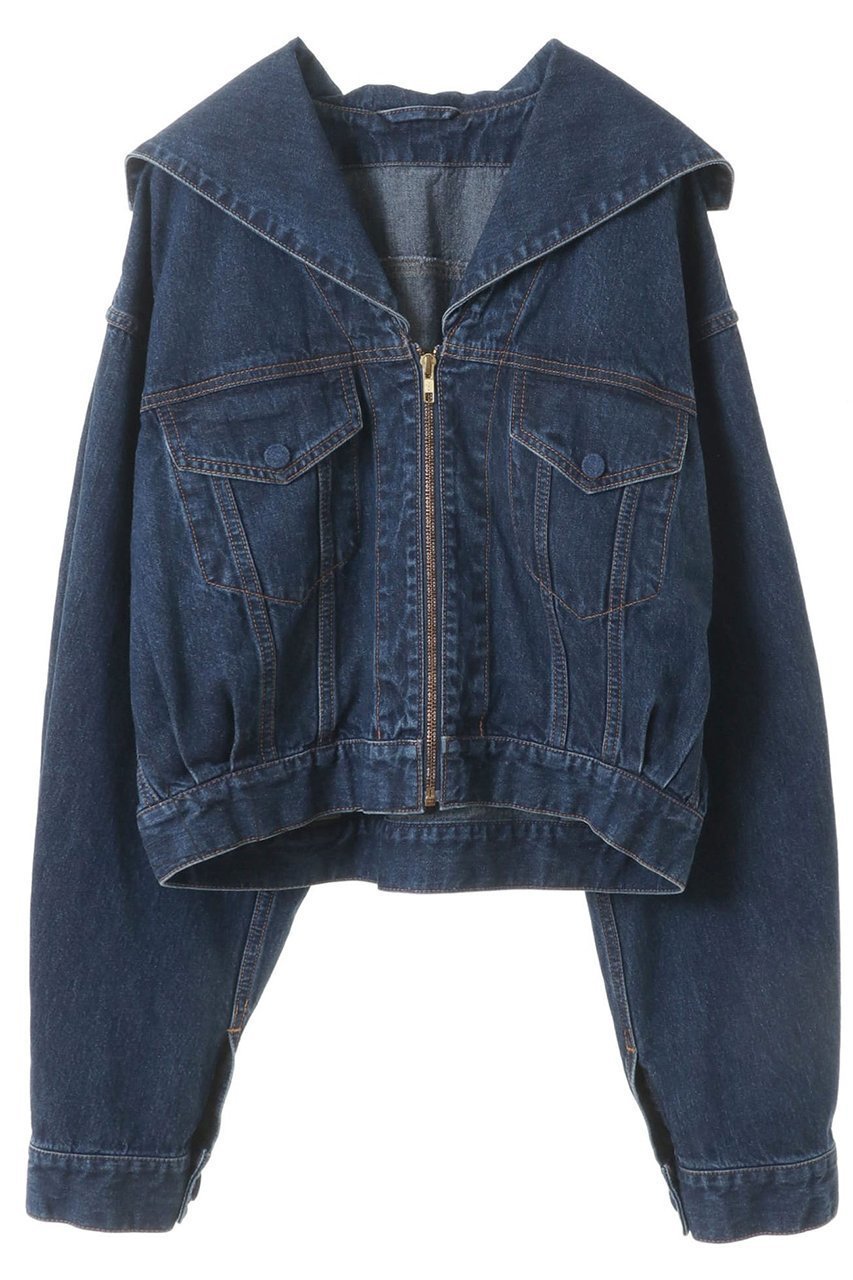 【カレンテージ/CURRENTAGE】のセーラーデニムジャケット インテリア・キッズ・メンズ・レディースファッション・服の通販 founy(ファニー) 　ファッション　Fashion　レディースファッション　Fashion for Women　アウター　Coat / Outerwear Collection　レディースジャケット・軽アウター　Jackets　デニムジャケット / カジュアルアウター　Denim Jackets　カッティング　Cutting Detail　ショート　Short, Short Length　ジップアップ　Zip-Up, Full Zip　ジャケット　Jacket, Outerwear　デニム　Denim, Jeans Material　フロント　Front, Front Design　インディゴブルー|ID: prp329100004019392 ipo3291000000032924152