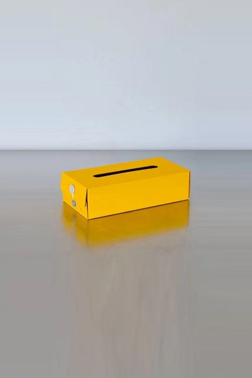 【クラフトワン/craft_one / GOODS】のButton Tissue Box / concrete craft インテリア・キッズ・メンズ・レディースファッション・服の通販 founy(ファニー) 　おすすめ　Recommend　イラスト　Illustration　ギフト プレゼント　Gift Present　シンプル　Simple　ボックス　Box　イエロー|ID: prp329100004019459 ipo3291000000026650333