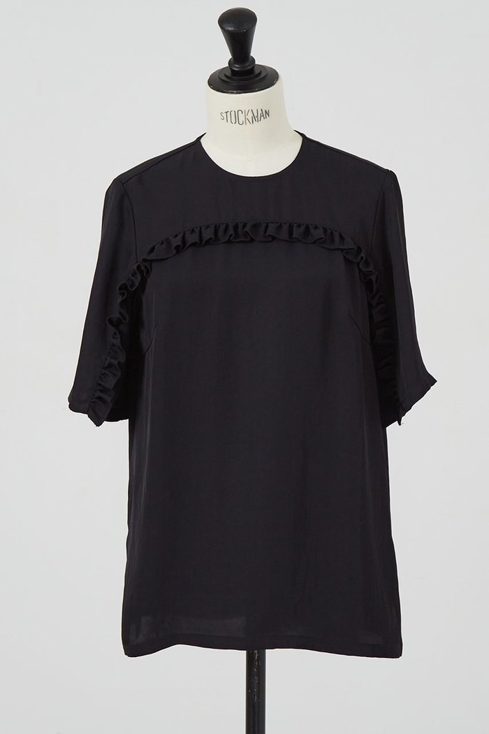 【デザイン ワークス/DESIGN WORKS】のフリルTブラウス インテリア・キッズ・メンズ・レディースファッション・服の通販 founy(ファニー) https://founy.com/ ファッション Fashion レディースファッション Fashion for Women トップス・カットソー Cut & Sew Tops シャツ・ブラウス・オフィスカジュアル Elegant Blouses & Button-Ups おすすめ Recommended / Our Picks ショート Short, Short Length シンプル Simple, Minimal スリーブ Sleeve, Long Sleeve / Short Sleeve セットアップ Set-Up, Coordinated Outfit ドレープ Drape, Draping Fabric フリル Frill, Ruffle ラッフル Ruffle, Frill 再入荷 Restock / Back in Stock |ID: prp329100004020587 ipo3291000000035690529