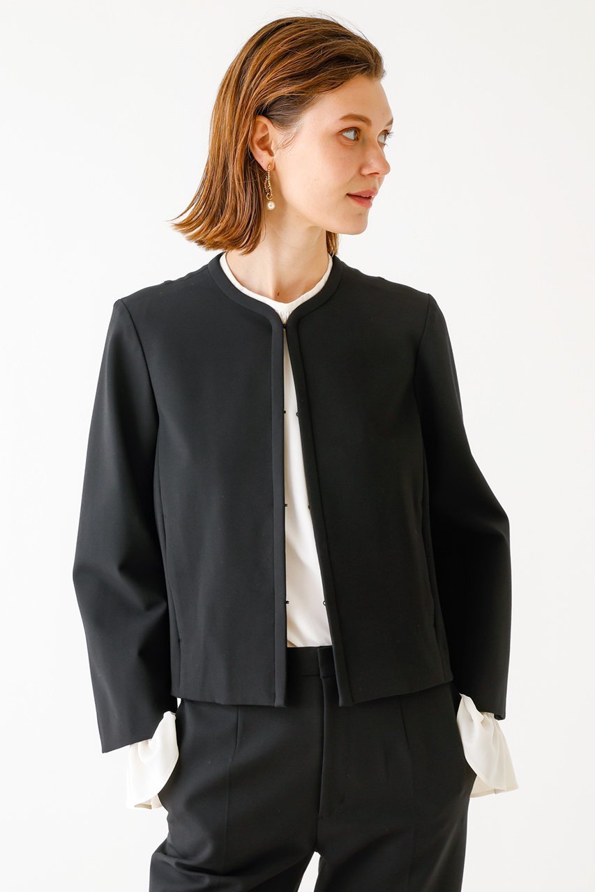 【デザイン ワークス/DESIGN WORKS】のバックフレアノーカラージャケット 人気、トレンドファッション・服の通販 founy(ファニー) 　ファッション　Fashion　レディースファッション　Fashion for Women　アウター　Coat / Outerwear Collection　レディースジャケット・軽アウター　Jackets　ノーカラージャケット / シンプル上品コーデ　Collarless Jackets　おすすめ　Recommended / Our Picks　ジャケット　Jacket, Outerwear　ストレッチ　Stretch, Stretchy Fabric　スリット　Slit, Slit Detail　セットアップ　Set-Up, Coordinated Outfit　セレモニー　Ceremony　other-5|ID: prp329100004020599 ipo3291000000032948924