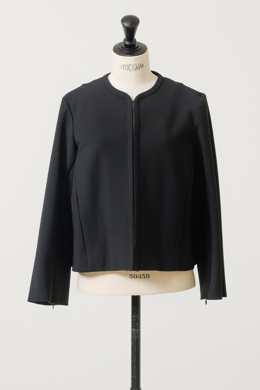 【デザイン ワークス/DESIGN WORKS】のバックフレアノーカラージャケット インテリア・キッズ・メンズ・レディースファッション・服の通販 founy(ファニー) 　ファッション　Fashion　レディースファッション　Fashion for Women　アウター　Coat / Outerwear Collection　レディースジャケット・軽アウター　Jackets　ノーカラージャケット / シンプル上品コーデ　Collarless Jackets　おすすめ　Recommended / Our Picks　ジャケット　Jacket, Outerwear　ストレッチ　Stretch, Stretchy Fabric　スリット　Slit, Slit Detail　セットアップ　Set-Up, Coordinated Outfit　セレモニー　Ceremony　ブラック|ID: prp329100004020599 ipo3291000000035370931