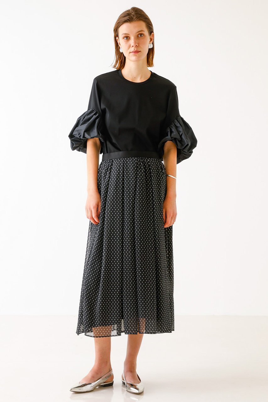【デザイン ワークス/DESIGN WORKS】のバルーンスリーブTシャツ 人気、トレンドファッション・服の通販 founy(ファニー) 　ファッション　Fashion　レディースファッション　Fashion for Women　トップス・カットソー　Cut & Sew Tops　シャツ・ブラウス・オフィスカジュアル　Elegant Blouses & Button-Ups　ロングTシャツ・Tシャツ　Longline T-Shirts & Tees　カットソー・ベーシックTシャツ　Cut-and-Sewn Tops / Stretch Tees & Basics　おすすめ　Recommended / Our Picks　カットソー　Cut and Sewn Top　コンパクト　Compact, Small Size　ショート　Short, Short Length　スリーブ　Sleeve, Long Sleeve / Short Sleeve　タフタ　Taffeta, Structured Fabric　バルーン　Balloon, Balloon Silhouette　ボトム　Bottoms, Lower Wear　other-2|ID: prp329100004020601 ipo3291000000032916776