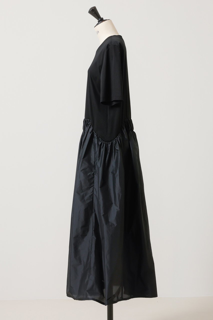 【デザイン ワークス/DESIGN WORKS】のタフタコンビボリュームワンピース 人気、トレンドファッション・服の通販 founy(ファニー) 　ファッション　Fashion　レディースファッション　WOMEN　ワンピース　Dress　チュニック　Tunic　ジャージー　Jersey　タフタ　Taffeta　チュニック　Tunic　ドッキング　Docking　ロング　Long　夏　Summer　other-2|ID: prp329100004020602 ipo3291000000031446745