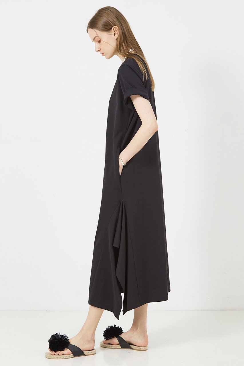 【デザイン ワークス/DESIGN WORKS】のサイドスリット半袖ワンピース 人気、トレンドファッション・服の通販 founy(ファニー) 　ファッション　Fashion　レディースファッション　Fashion for Women　ワンピース　Dresses　チュニック　Tunic Tops & Dresses　イレギュラーヘム　Irregular Hem　シンプル　Simple, Minimal　スリット　Slit, Slit Detail　チュニック　Tunic, Long Top　再入荷　Restock / Back in Stock　半袖　Short Sleeve, Half Sleeve　other-3|ID: prp329100004020604 ipo3291000000032896966