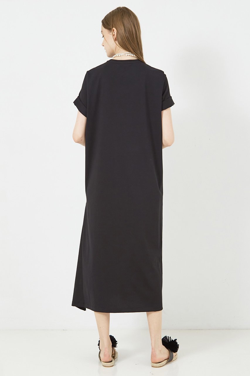 【デザイン ワークス/DESIGN WORKS】のサイドスリット半袖ワンピース 人気、トレンドファッション・服の通販 founy(ファニー) 　ファッション　Fashion　レディースファッション　Fashion for Women　ワンピース　Dresses　チュニック　Tunic Tops & Dresses　イレギュラーヘム　Irregular Hem　シンプル　Simple, Minimal　スリット　Slit, Slit Detail　チュニック　Tunic, Long Top　再入荷　Restock / Back in Stock　半袖　Short Sleeve, Half Sleeve　other-4|ID: prp329100004020604 ipo3291000000032896970
