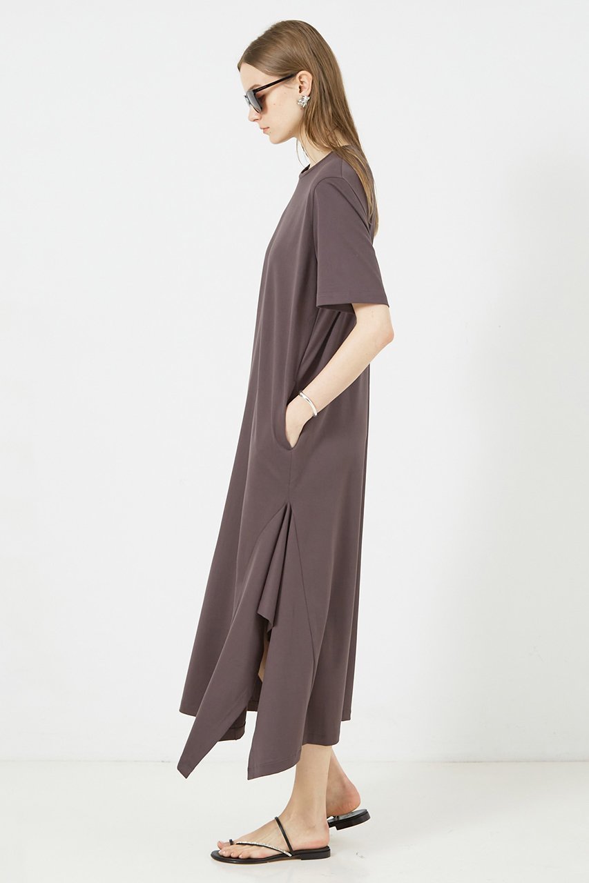 【デザイン ワークス/DESIGN WORKS】のサイドスリット半袖ワンピース 人気、トレンドファッション・服の通販 founy(ファニー) 　ファッション　Fashion　レディースファッション　Fashion for Women　ワンピース　Dresses　チュニック　Tunic Tops & Dresses　イレギュラーヘム　Irregular Hem　シンプル　Simple, Minimal　スリット　Slit, Slit Detail　チュニック　Tunic, Long Top　半袖　Short Sleeve, Half Sleeve　other-7|ID: prp329100004020604 ipo3291000000034954688