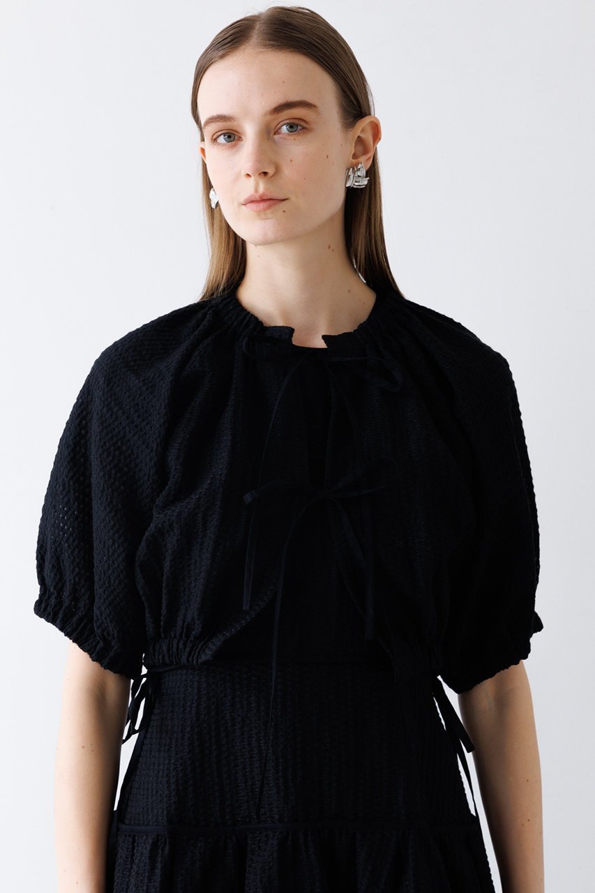 【デザイン ワークス/DESIGN WORKS】の【BEAUVET】コットンメッシュボレロ 人気、トレンドファッション・服の通販 founy(ファニー) 　ファッション　Fashion　レディースファッション　Fashion for Women　トップス・カットソー　Cut & Sew Tops　ニット　Knit Tops & Sweaters　カーディガン・羽織り　Layered Style Cardigans　カーディガン　Cardigan, Knitwear　ショート　Short, Short Length　フェミニン　Feminine, Girly　フォルム　Silhouette, Form　フロント　Front, Front Design　ボレロ　Bolero, Short Cardigan　リボン　Ribbon, Bow　羽織　Haori, Light Jacket　other-3|ID: prp329100004020609 ipo3291000000032943116