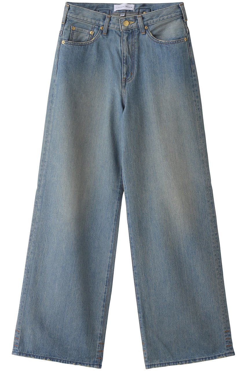 【トゥ エ モン トレゾア/Tu es mon Tresor】のThe Topaz Jean ワイドストレートジーンズ インテリア・キッズ・メンズ・レディースファッション・服の通販 founy(ファニー) 　ファッション　Fashion　レディースファッション　Fashion for Women　パンツ　Pants & Trousers　デニムパンツ・ジーンズ・美脚デニム　Denim Jeans & Pants　ジーンズ　Jeans, Denim Pants　ストレート　Straight, Straight Cut　デニム　Denim, Jeans Material　ハイライズ　High Rise, High Waist　ファブリック　Fabric, Textile　フィット　Fit, Slim Fit　ベロア　Velour, Soft Velvet　リラックス　Relax, Relaxed Fit　レギュラー　Regular, Standard Fit　ワイド　Wide, Wide Fit　日本製　Made In Japan　ブルー|ID: prp329100004021598 ipo3291000000032818669