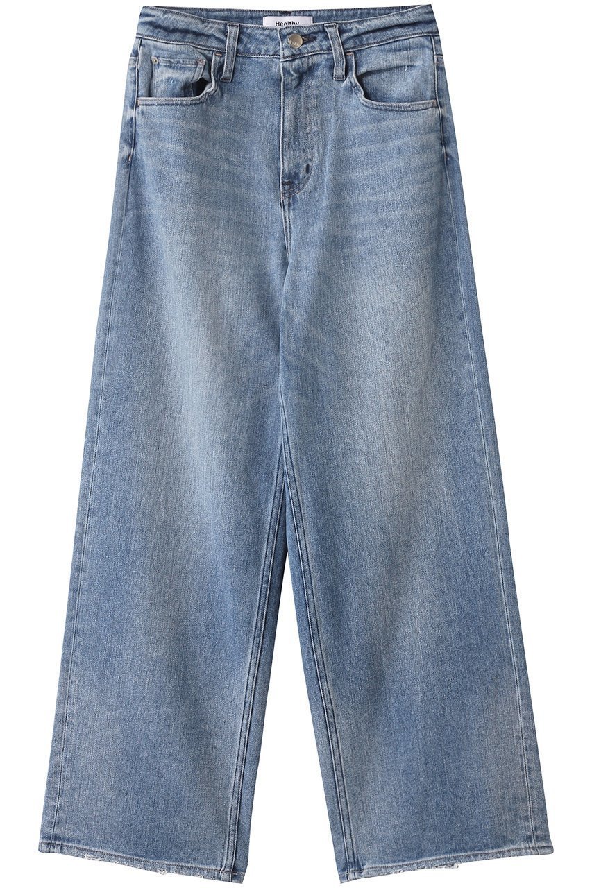 【ヘルシーデニム/Healthy Denim】のPink Pepper ワイドストレートデニムパンツ インテリア・キッズ・メンズ・レディースファッション・服の通販 founy(ファニー) 　ファッション　Fashion　レディースファッション　Fashion for Women　パンツ　Pants & Trousers　デニムパンツ・ジーンズ・美脚デニム　Denim Jeans & Pants　サマー　Summer, Summer Style　ストレート　Straight, Straight Cut　デニム　Denim, Jeans Material　ワイド　Wide, Wide Fit　定番　Standard, Basic Item　Frayed Light|ID: prp329100004025049 ipo3291000000032907363
