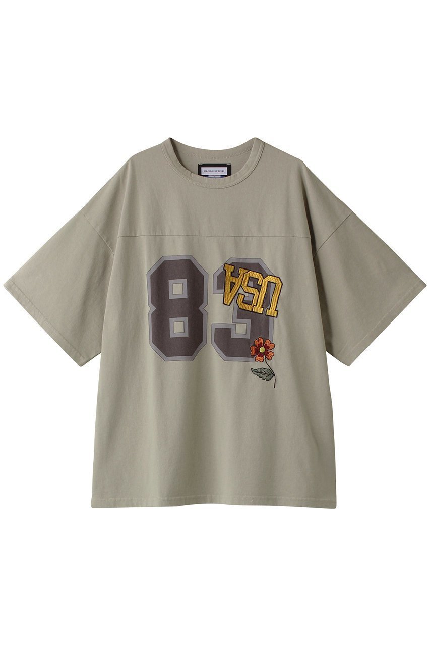 【メゾンスペシャル/MAISON SPECIAL】の【UNISEX】ナンバリングUSAエンブロイダリーフットボールTシャツ 人気、トレンドファッション・服の通販 founy(ファニー) 　ファッション　Fashion　レディースファッション　WOMEN　トップス・カットソー　Tops/Tshirt　シャツ/ブラウス　Shirts/Blouses　ロング / Tシャツ　T-Shirts　カットソー　Cut and Sewn　ユニセックス　Unisex　ウォッシュ　Wash　ショート　Short　スリーブ　Sleeve　フラワー　Flower　プリント　Print　ヴィンテージ　Vintage　 other-1|ID: prp329100004025078 ipo3291000000026715009