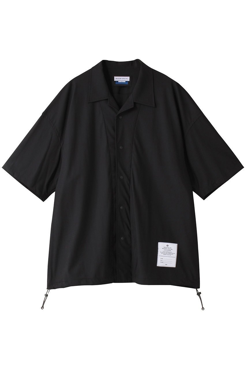 【メゾンスペシャル/MAISON SPECIAL】の【UNISEX】ハイテンション裾ドローコードシャツ インテリア・キッズ・メンズ・レディースファッション・服の通販 founy(ファニー) 　ファッション　Fashion　レディースファッション　Fashion for Women　トップス・カットソー　Cut & Sew Tops　シャツ・ブラウス・オフィスカジュアル　Elegant Blouses & Button-Ups　ユニセックス　Unisex, Genderless　ショート　Short, Short Length　シンプル　Simple, Minimal　スポーティ　Sporty, Casual Athletic　スリーブ　Sleeve, Long Sleeve / Short Sleeve　ドローコード　Drawcord, Drawstring Cord　ミリタリー　Military, Army Style　BLK(ブラック)|ID: prp329100004025084 ipo3291000000036842275