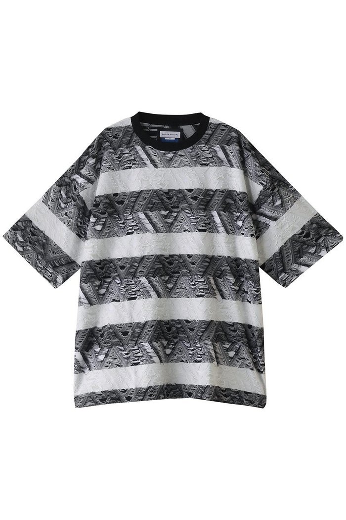 【メゾンスペシャル/MAISON SPECIAL】の【UNISEX】幾何学インレーJQ S/STシャツ インテリア・キッズ・メンズ・レディースファッション・服の通販 founy(ファニー) https://founy.com/ ファッション Fashion レディースファッション Fashion for Women トップス・カットソー Cut & Sew Tops シャツ・ブラウス・オフィスカジュアル Elegant Blouses & Button-Ups ロングTシャツ・Tシャツ Longline T-Shirts & Tees カットソー・ベーシックTシャツ Cut-and-Sewn Tops / Stretch Tees & Basics ユニセックス Unisex, Genderless ショート Short, Short Length スリーブ Sleeve, Long Sleeve / Short Sleeve プリント Print, Printed Pattern エレガント 上品 Elegant |ID: prp329100004025109 ipo3291000000035791896