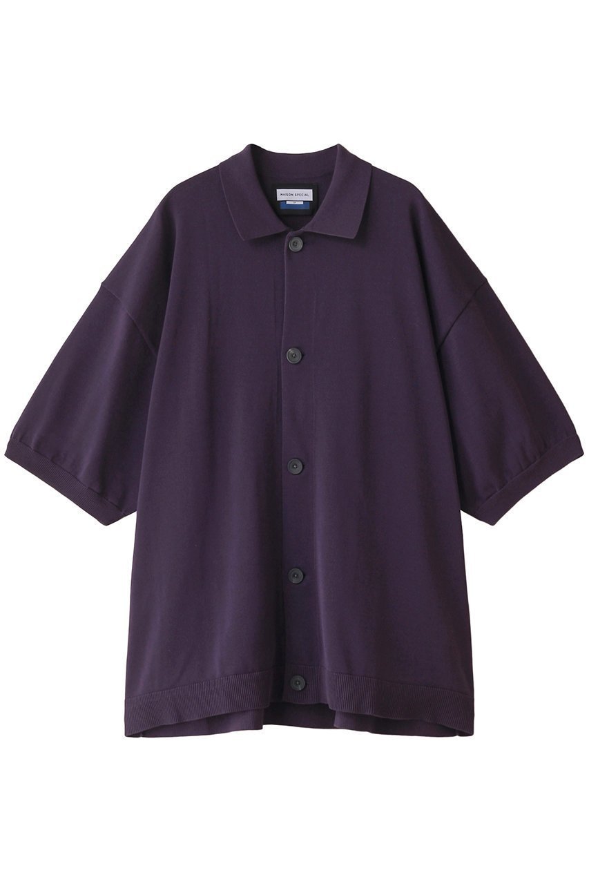 【メゾンスペシャル/MAISON SPECIAL】の【UNISEX】ニットシャツ インテリア・キッズ・メンズ・レディースファッション・服の通販 founy(ファニー) 　ファッション　Fashion　レディースファッション　Fashion for Women　トップス・カットソー　Cut & Sew Tops　ニット　Knit Tops & Sweaters　カーディガン・羽織り　Layered Style Cardigans　シャツ・ブラウス・オフィスカジュアル　Elegant Blouses & Button-Ups　ユニセックス　Unisex, Genderless　カーディガン　Cardigan, Knitwear　シンプル　Simple, Minimal　バランス　Balance, Style Balance　エレガント 上品　Elegant　羽織　Haori, Light Jacket　PPL(パープル)|ID: prp329100004025113 ipo3291000000032942980