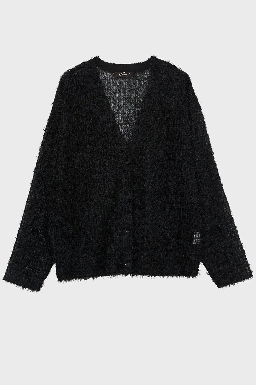【スタニングルアー/STUNNING LURE】のフェザーチュールカーディガン インテリア・キッズ・メンズ・レディースファッション・服の通販 founy(ファニー) 　ファッション　Fashion　レディースファッション　Fashion for Women　トップス・カットソー　Cut & Sew Tops　ニット　Knit Tops & Sweaters　カーディガン・羽織り　Layered Style Cardigans　インナー　Innerwear　エアリー　Airy Texture　カーディガン　Cardigan, Knitwear　チュール　Tulip, Tulip Motif　フェザー　Feather, Feather Detail　ボトム　Bottoms, Lower Wear　A/W・秋冬　Autumn/Winter　ブラック|ID: prp329100004025126 ipo3291000000032934225