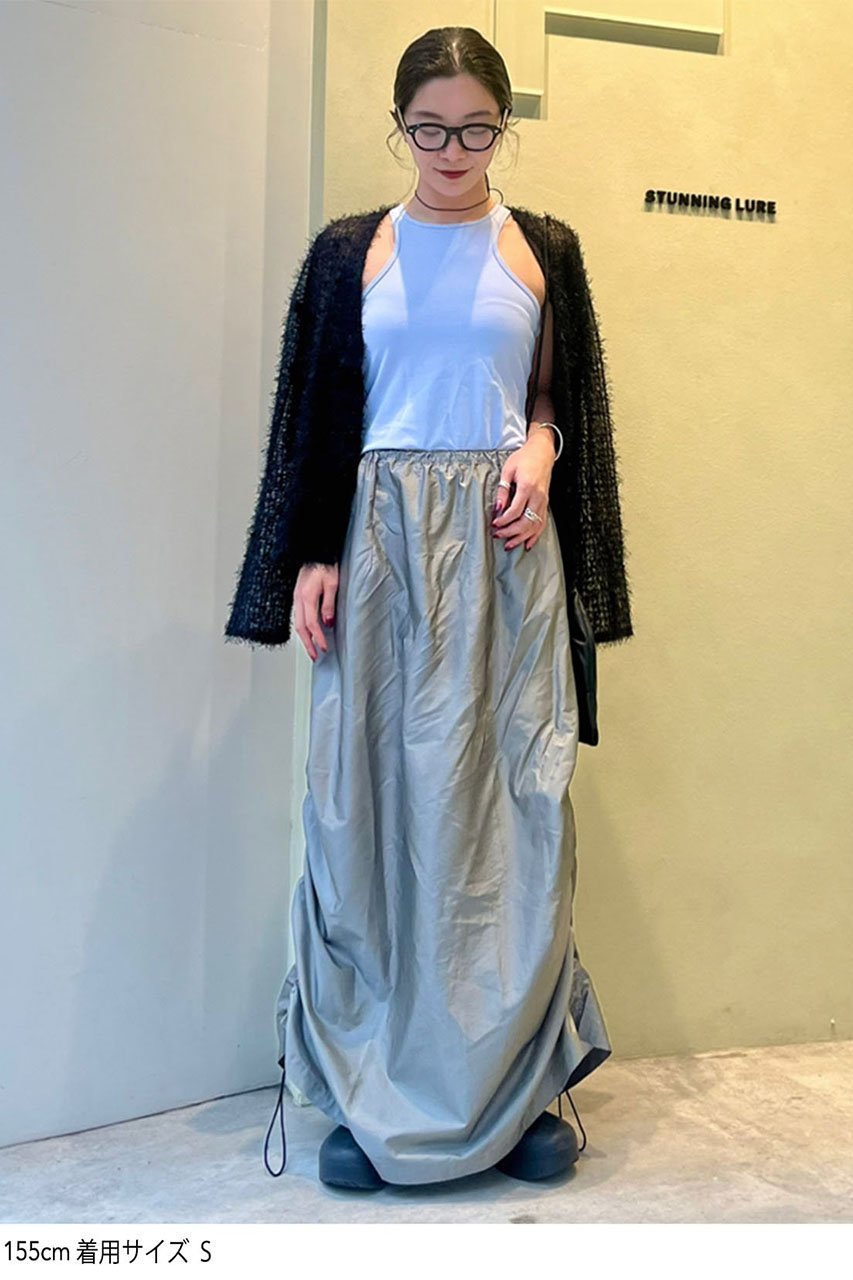 【スタニングルアー/STUNNING LURE】のフェザーチュールカーディガン 人気、トレンドファッション・服の通販 founy(ファニー) 　ファッション　Fashion　レディースファッション　Fashion for Women　トップス・カットソー　Cut & Sew Tops　ニット　Knit Tops & Sweaters　カーディガン・羽織り　Layered Style Cardigans　インナー　Innerwear　エアリー　Airy Texture　カーディガン　Cardigan, Knitwear　チュール　Tulip, Tulip Motif　フェザー　Feather, Feather Detail　ボトム　Bottoms, Lower Wear　A/W・秋冬　Autumn/Winter　other-4|ID: prp329100004025126 ipo3291000000032934252