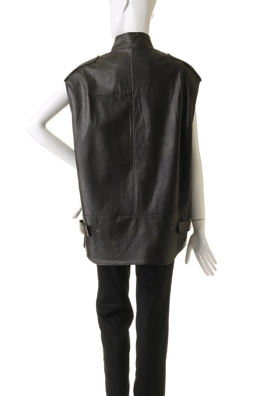 【スタニングルアー/STUNNING LURE】のrヴィンテージレザーベスト 人気、トレンドファッション・服の通販 founy(ファニー) 　ファッション　Fashion　レディースファッション　WOMEN　アウター　Coat Outerwear　ジャケット　Jackets　シンプル　Simple　ジャケット　Jacket　スタンド　Stand　ドット　Dot　ベスト　Vest　ポケット　Pocket　ラウンド　Round　ヴィンテージ　Vintage　other-4|ID: prp329100004025156 ipo3291000000031406035