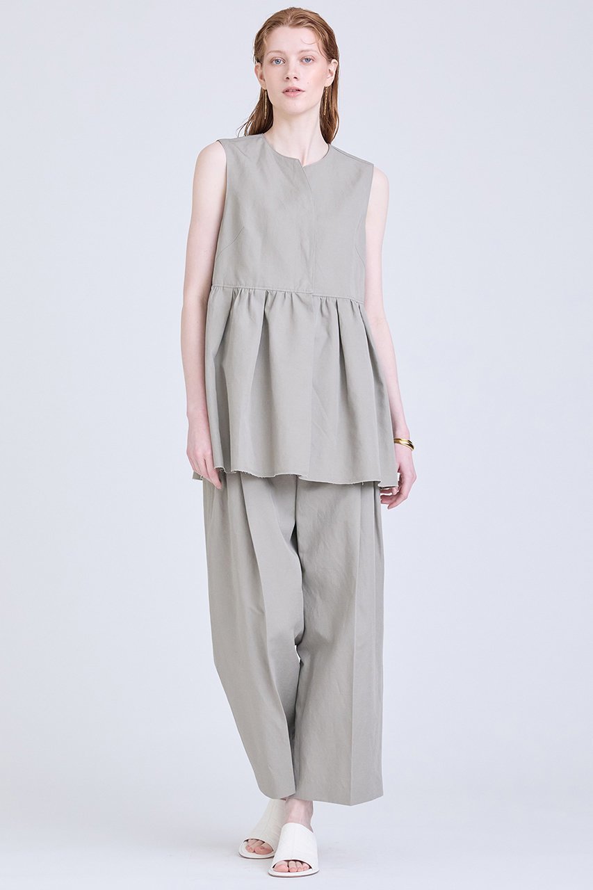【ハウス オブ ロータス/HOUSE OF LOTUS】のコットンリネンボックスタックパンツ 人気、トレンドファッション・服の通販 founy(ファニー) 　ファッション　Fashion　レディースファッション　Fashion for Women　パンツ　Pants & Trousers　ツイル　Twist, Twisted Detail　フロント　Front, Front Design　リネン　Linen, Linen Fabric　other-6|ID: prp329100004025925 ipo3291000000032818770