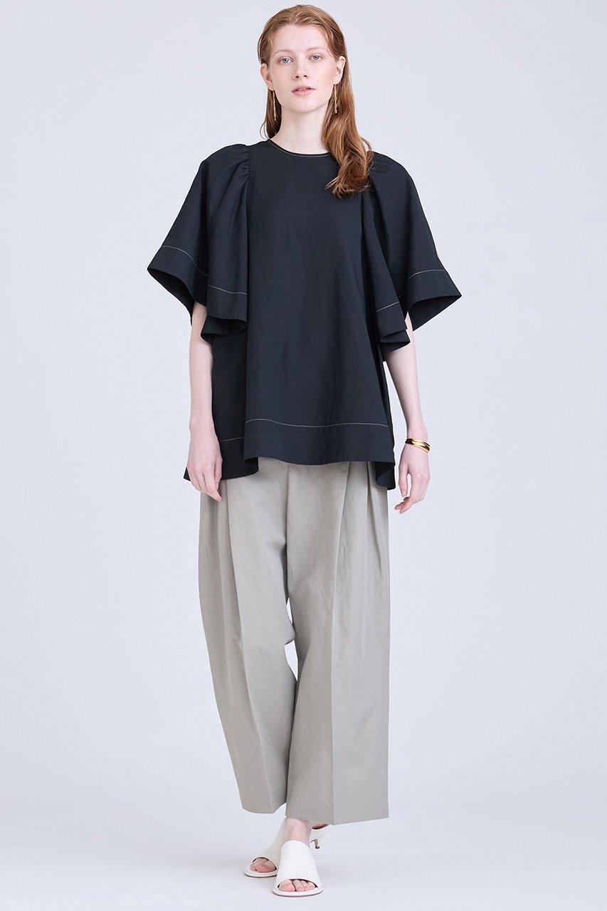 【ハウス オブ ロータス/HOUSE OF LOTUS】のコットンリネンボックスタックパンツ 人気、トレンドファッション・服の通販 founy(ファニー) 　ファッション　Fashion　レディースファッション　Fashion for Women　パンツ　Pants & Trousers　ツイル　Twist, Twisted Detail　フロント　Front, Front Design　リネン　Linen, Linen Fabric　other-8|ID: prp329100004025925 ipo3291000000032818772