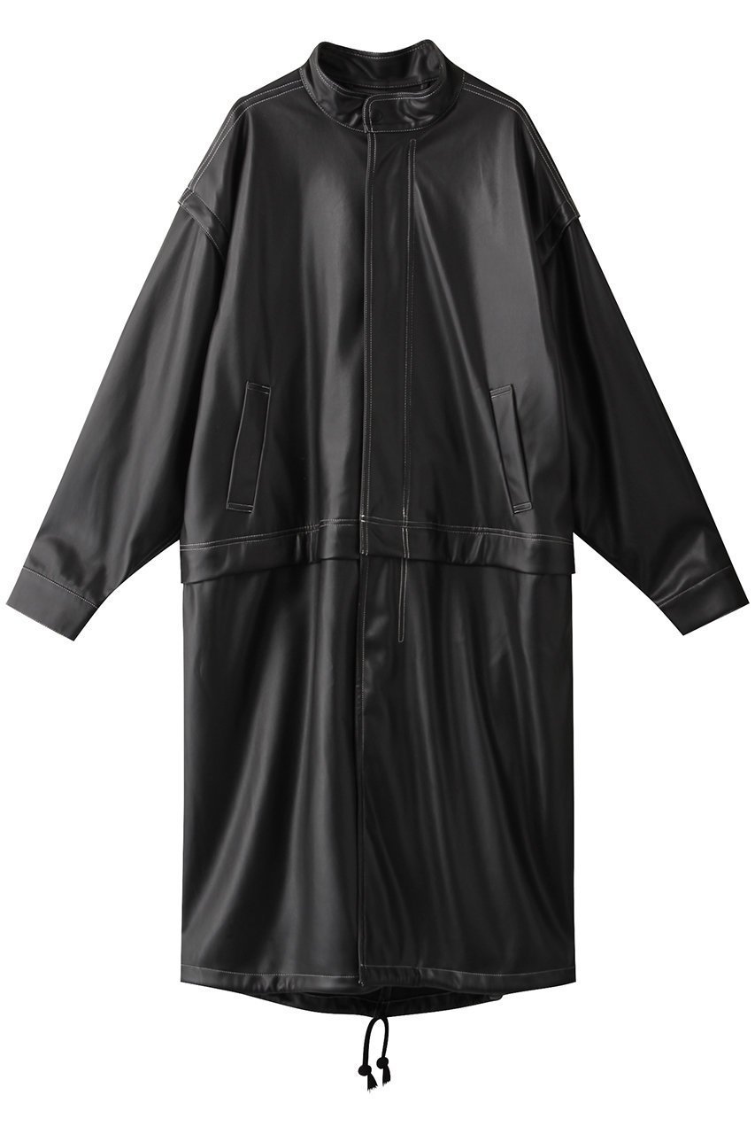 【メゾンスペシャル/MAISON SPECIAL】のヴィーガンレザーモッズコート インテリア・キッズ・メンズ・レディースファッション・服の通販 founy(ファニー) 　ファッション　Fashion　レディースファッション　WOMEN　アウター　Coat Outerwear　コート　Coats　モッズ/フィールドコート　Mods Coats/Field Coats　ジップ　Zip　フェイクレザー　Faux Leather　モッズコート　Mod Coat　ロング　Long　BLK(ブラック)|ID: prp329100004026080 ipo3291000000026728965